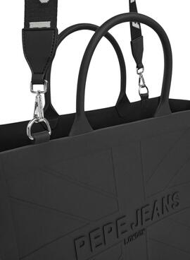Sac à main Pepe Jeans Gabrielle en caoutchouc noir pour femme