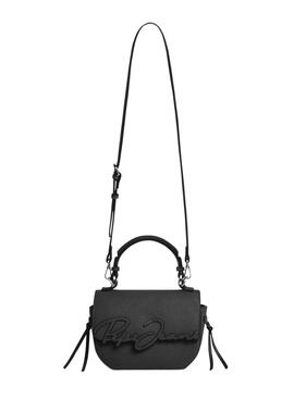 Sac Pepe Jeans Amber logo avec rabat noir pour femme