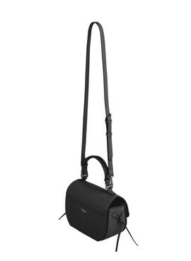 Sac Pepe Jeans Amber logo avec rabat noir pour femme