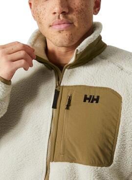 Veste Helly Hansen Panorama Block en fausse fourrure beige pour hommes