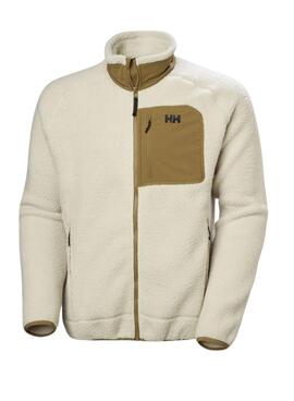 Veste Helly Hansen Panorama Block en fausse fourrure beige pour hommes