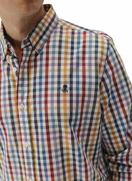 Chemise El Pulpo à carreaux vichy grands multicolores pour homme