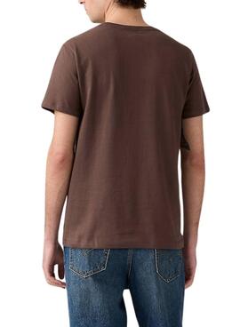 T-shirt Levi's Original Housemark marron pour homme.