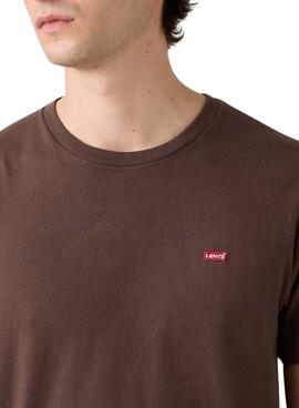 T-shirt Levi's Original Housemark marron pour homme.