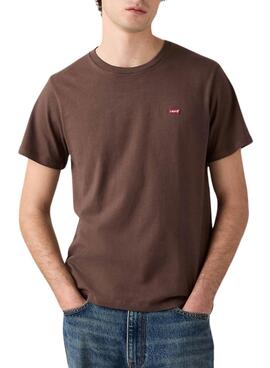 T-shirt Levi's Original Housemark marron pour homme.