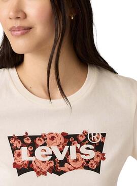 T-shirt Levi's Perfect beige roses pour femme