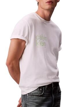 T-shirt Calvin Klein cercle blanc pour homme