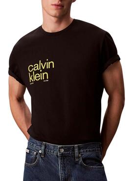 T-shirt Calvin Klein cercle noir pour homme