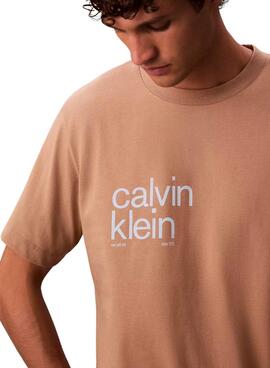 T-shirt Calvin Klein cercle orange pour homme
