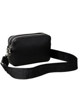 Sac à main Calvin Klein double fermeture éclair noir pour femme