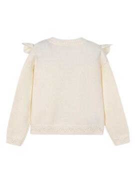 Maillot Mayoral tricot ajouré beige pour fille