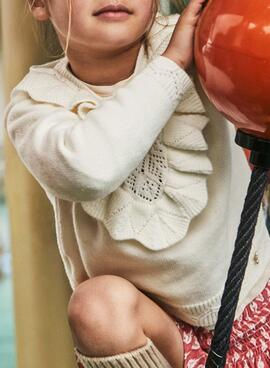 Maillot Mayoral tricot ajouré beige pour fille