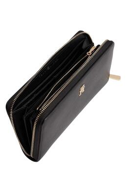Portefeuille Tommy Hilfiger Icon Large noir pour femme.