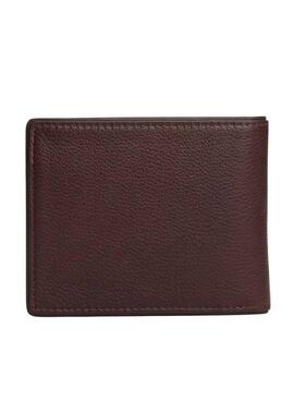 Portefeuille Tommy Hilfiger en cuir pliable Corporate avec porte-monnaie marron pour homme.