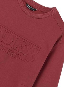 Sweat à capuche Mayoral grenat pour garçon.