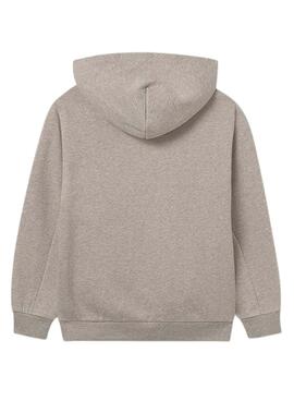 Sweat à capuche Mayoral beige avec patte pour garçon