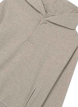 Sweat à capuche Mayoral beige avec patte pour garçon