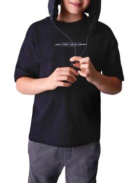 T-shirt Mayoral en relieve negro para niño