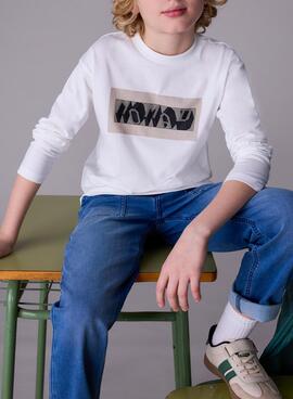 T-shirt Mayoral en relief nomade blanc pour enfant