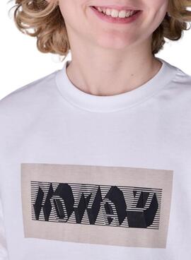 T-shirt Mayoral en relief nomade blanc pour enfant