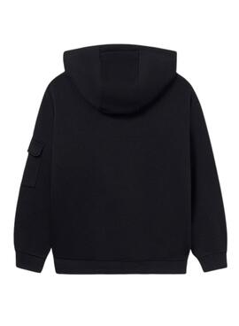 Sweat-shirt Mayoral noir à contraste pour garçon