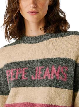 Maillot Pepe Jeans Carlis à rayures color block pour femme