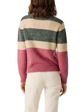 Maillot Pepe Jeans Carlis à rayures color block pour femme