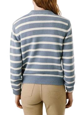 Maillot Pepe Jeans Caprice à rayures bleues pour femme.