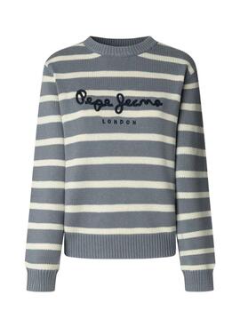Maillot Pepe Jeans Caprice à rayures bleues pour femme.