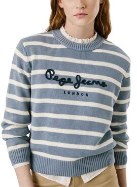 Maillot Pepe Jeans Caprice à rayures bleues pour femme.