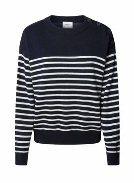 Maillot Pepe Jeans Carlina à rayures marine pour femme