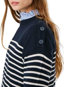 Maillot Pepe Jeans Carlina à rayures marine pour femme