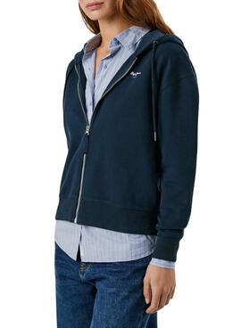 Sweat à capuche et fermeture éclair Pepe Jeans Babi marine pour femme