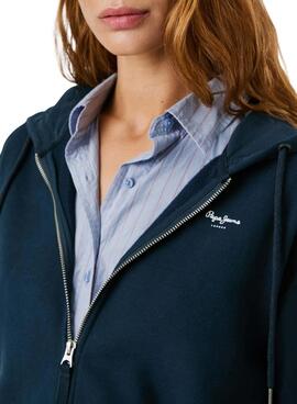 Sweat à capuche et fermeture éclair Pepe Jeans Babi marine pour femme