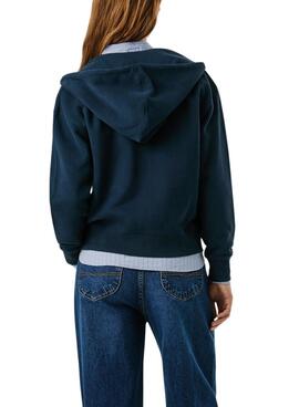 Sweat à capuche et fermeture éclair Pepe Jeans Babi marine pour femme
