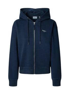 Sweat à capuche et fermeture éclair Pepe Jeans Babi marine pour femme