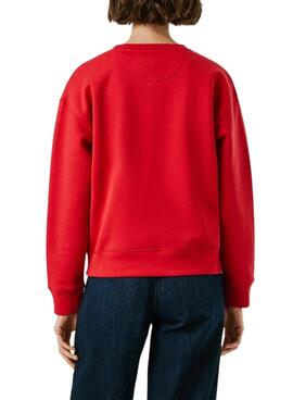 Sweat Pepe Jeans Babi col rond rouge pour femme