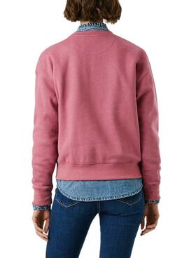 Sweat Pepe Jeans Baddy col rond rose pour femme