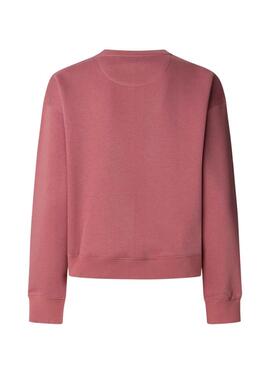 Sweat Pepe Jeans Baddy col rond rose pour femme