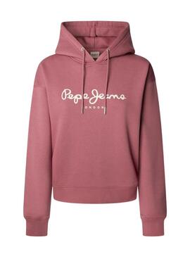 Sweat à capuche rose pour femme Pepe Jeans Baddy.
