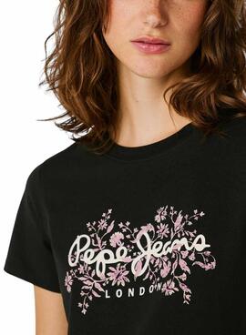 T-shirt Pepe Jeans Bero noir pour femme