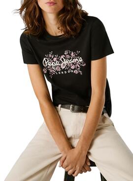 T-shirt Pepe Jeans Bero noir pour femme