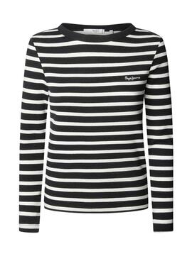 Maillot Pepe Jeans Bani à rayures côtelées noir pour femme