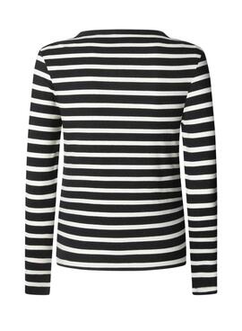 Maillot Pepe Jeans Bani à rayures côtelées noir pour femme