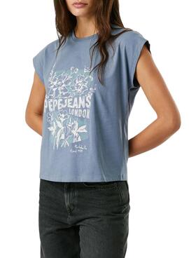T-shirt Pepe Jeans Bernice bleu pour femme