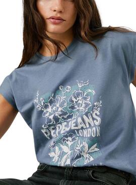 T-shirt Pepe Jeans Bernice bleu pour femme