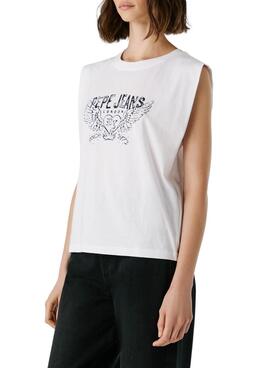 T-shirt Pepe Jeans Bertha blanc pour femme