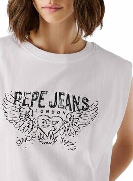 T-shirt Pepe Jeans Bertha blanc pour femme
