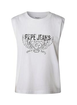T-shirt Pepe Jeans Bertha blanc pour femme