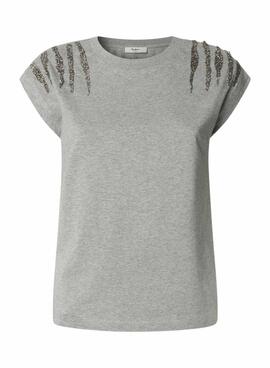 T-shirt Pepe Jeans Barry gris pour femme